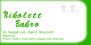 nikolett bakro business card