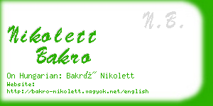 nikolett bakro business card